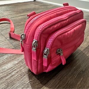 Baggallini Hot Pink Triple-Zip Crossbody